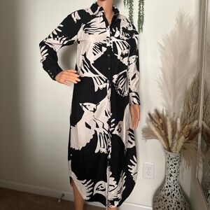 Anthropologie The Soren Long-Sleeve Shirt Dress by Maeve